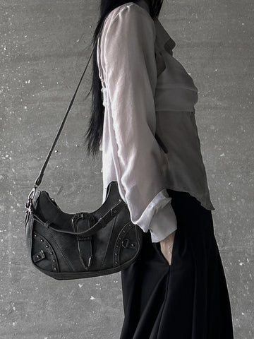 Buckle Stud Mini Crossbody Bag